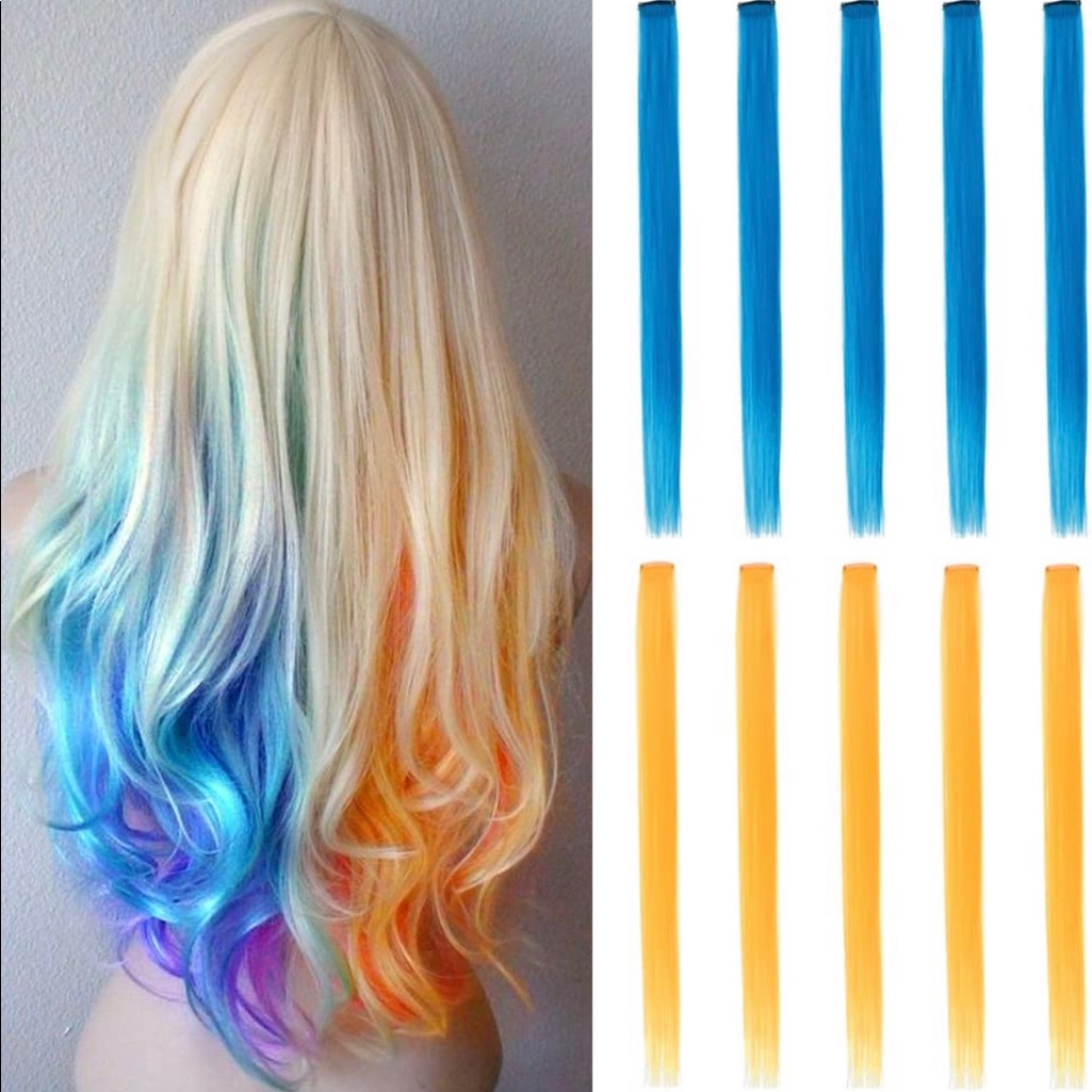 10 Pieces Colored Clip In Hair Extensions